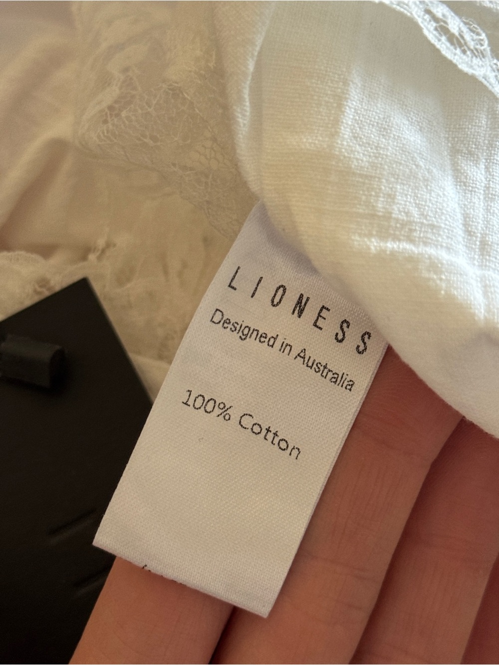 Lioness Resurgence Cami Porcelain Lace-Trim Open Tie Front Crop Top Size AU14/XL - Picture 9 of 9